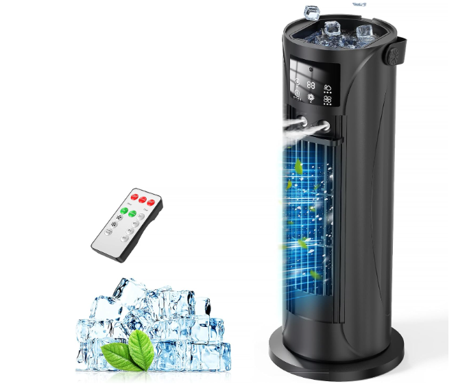 Mini aire acondicionado portátil sin tubo con nebulización, 4 velocidades, temporizador y diseño silencioso para oficina y dormitorio