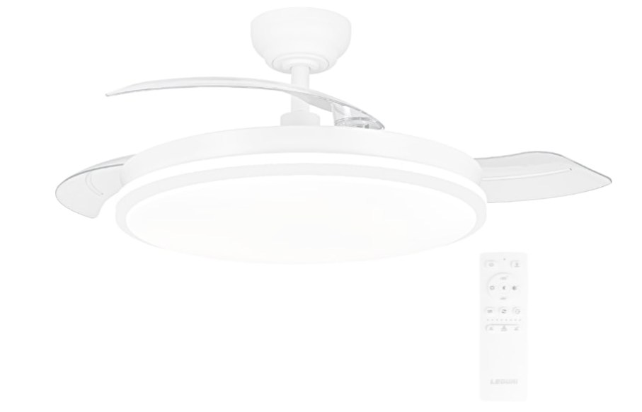 Ventilador de Techo 50 cm con Luz LED 42W y Aspas Retráctiles