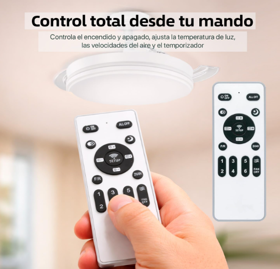 Ventilador de Techo 50 cm con Luz LED 42W y Aspas Retráctiles