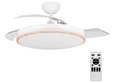 Ventilador de Techo 50 cm con Luz LED y Aspas Retráctiles Madera liso