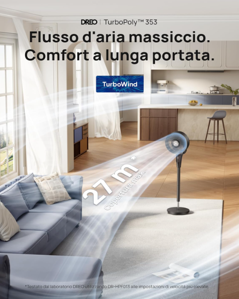Ventilador de Pie Silencioso Dreo 20 dB con Motor DC y 8 Velocidades