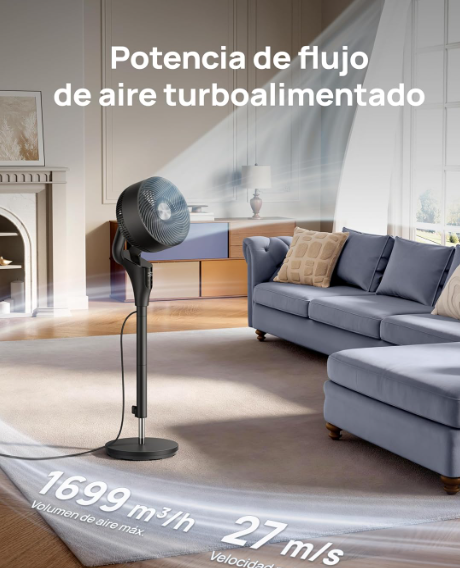 Ventilador de Pie Silencioso Dreo 20 dB con Motor DC y 8 Velocidades