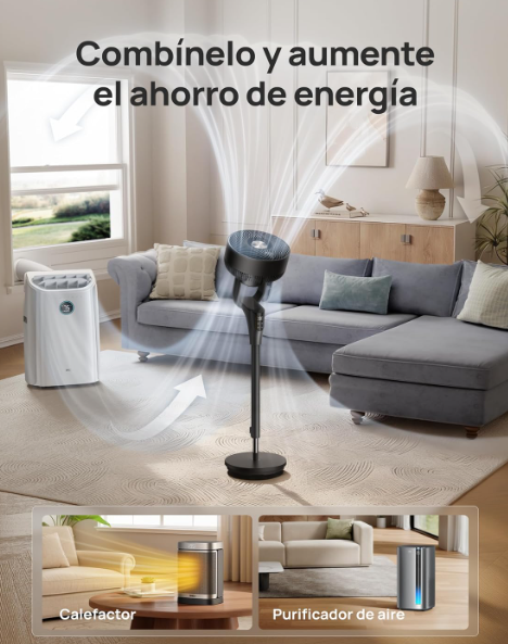 Ventilador de Pie Silencioso Dreo 20 dB con Motor DC y 8 Velocidades