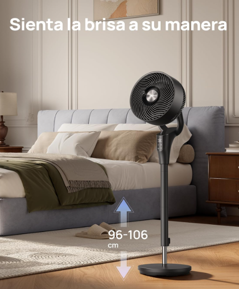Ventilador de Pie Silencioso Dreo 20 dB con Motor DC y 8 Velocidades