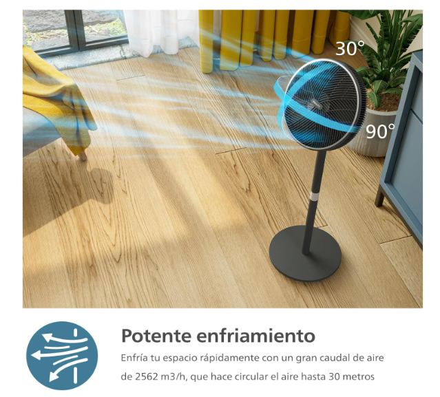 Ventilador de Pie Philips Serie 3000 Smart – 19 dB con App