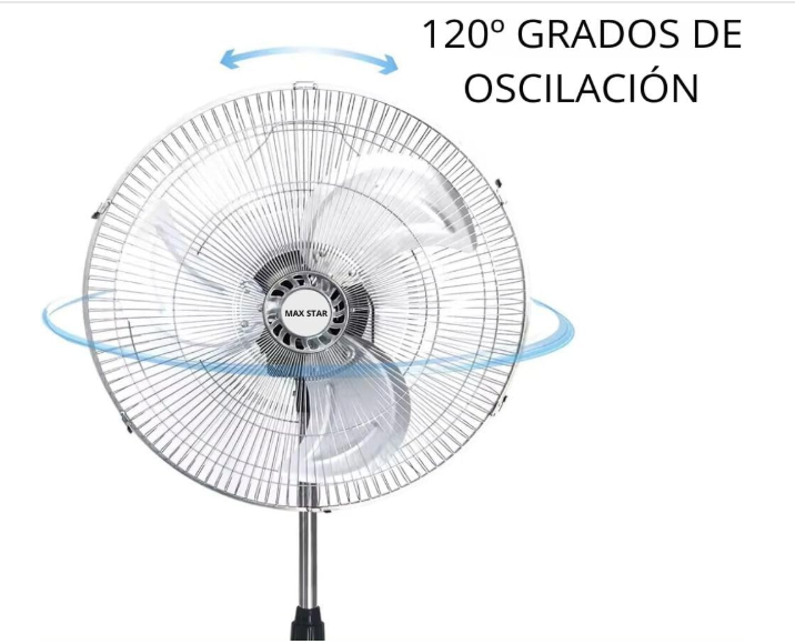 Ventilador de Pie Max Star 18” 70W Oscilante con 3 Velocidades