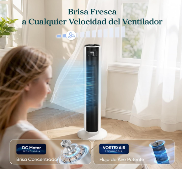 Ventilador de Torre Levoit 20 dB 7.9 m/s Motor DC con Mando