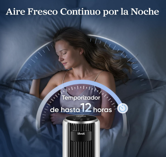Ventilador de Torre Levoit 20 dB 7.9 m/s Motor DC con Mando