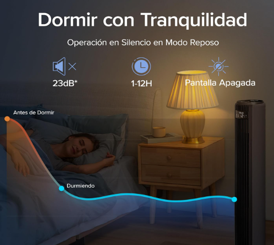 Ventilador de Torre Levoit 23 dB 7 m/s 39W con Mando a Distancia