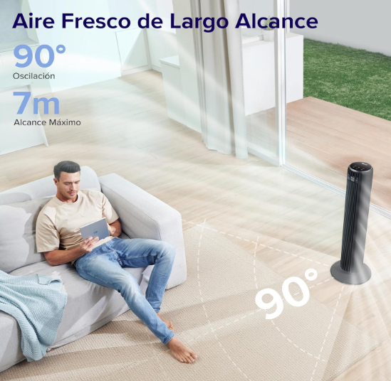 Ventilador de Torre Levoit 23 dB 7 m/s 39W con Mando a Distancia