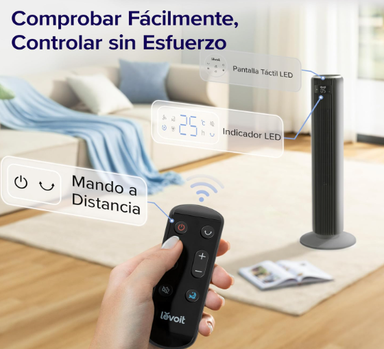 Ventilador de Torre Levoit 23 dB 7 m/s 39W con Mando a Distancia