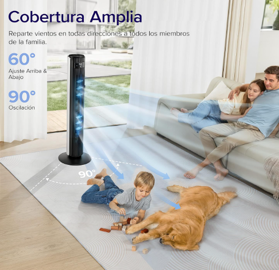 Ventilador de Torre Levoit 25 dB 7.5 m/s 23W con Mando