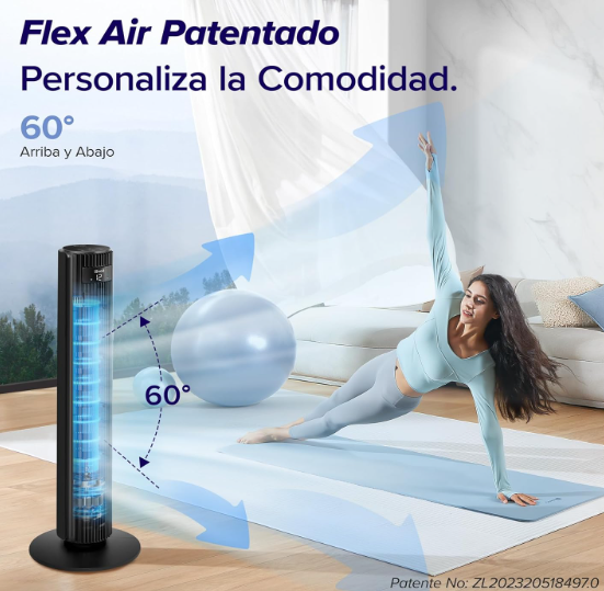 Ventilador de Torre Levoit Inteligente 25 dB 7.9 m/s Motor DC