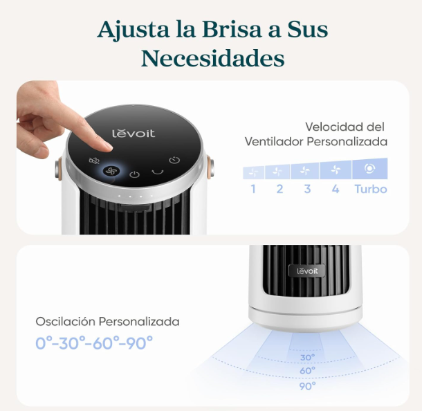 Ventilador de Torre Levoit Compacto 20 dB 7 m/s Motor DC