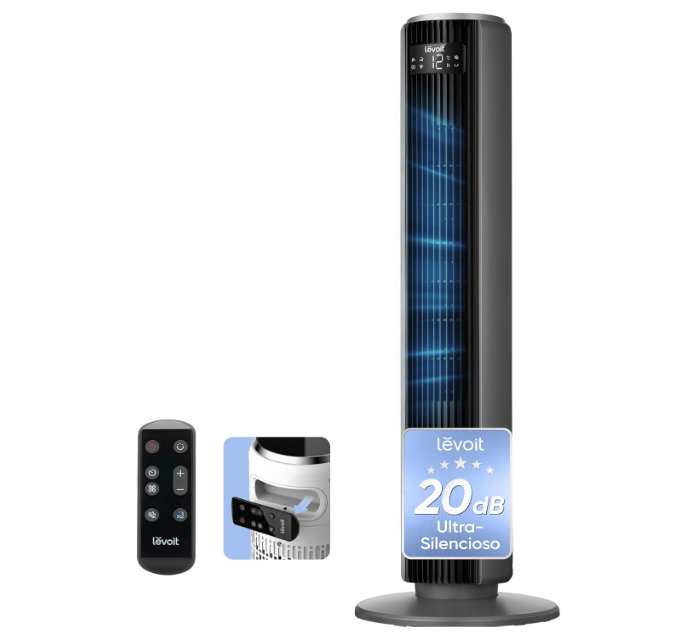 Ventilador de Torre Levoit 20 dB 7.9 m/s Motor DC Gris