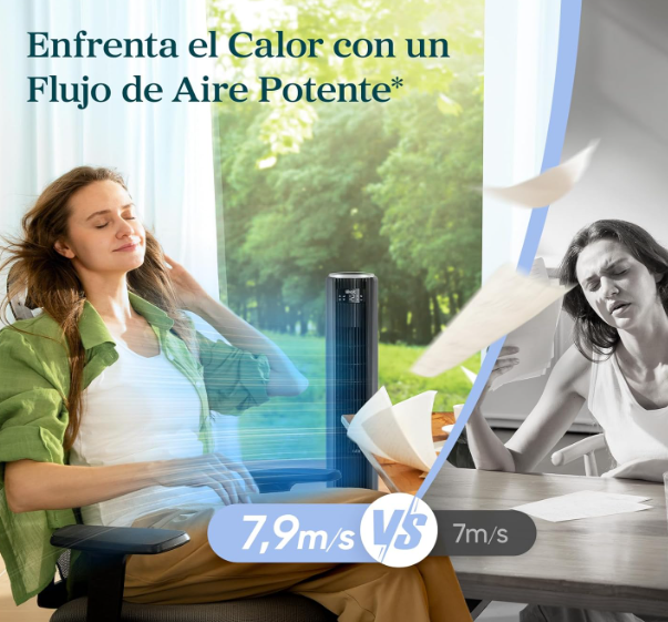Ventilador de Torre Levoit 20 dB 7.9 m/s Motor DC Gris