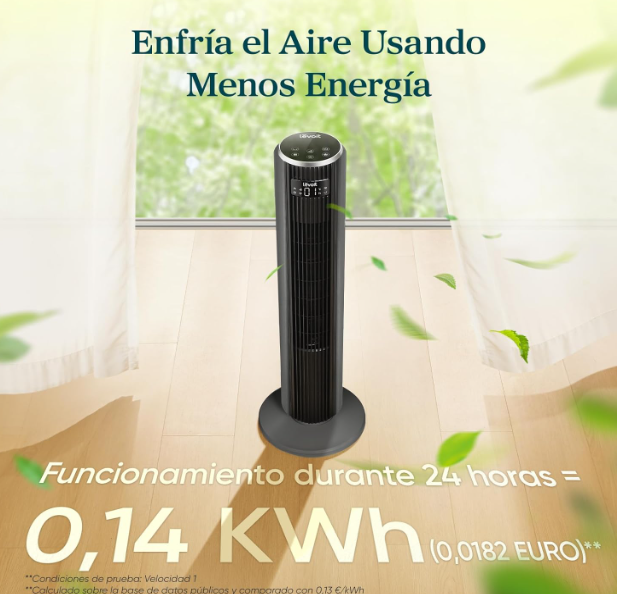 Ventilador de Torre Levoit 20 dB 7.9 m/s Motor DC Gris