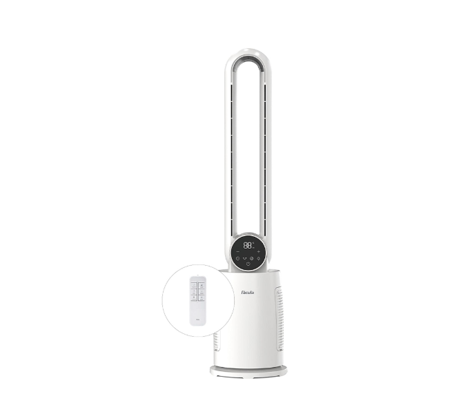 Ventilador sin aspas FACULA Blizzar 30W con 12 Velocidades | Bajo Consumo | Oscilación | Diseño Blanco