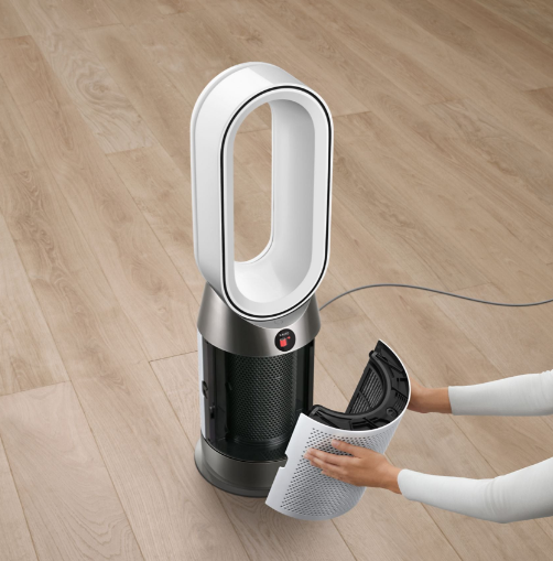Ventilador sin aspas Dyson Purifier Hot+Cool™ HP1 que Purifica, Ventila y Calienta | Filtro HEPA H13 | Control por APP y Mando | Blanco
