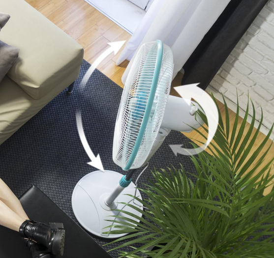 Ventilador de pie Cecotec EnergySilence 500 de 40W con 5 Aspas de 40 cm, 3 Velocidades, Oscilación y Altura Ajustable | Motor de Cobre | Blanco