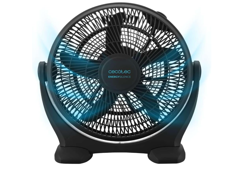 Ventilador industrial de suelo Cecotec EnergySilence 1400 FloorFlow de 50W, 14”, 3 Velocidades y 5 Aspas Aerodinámicas | Máxima Seguridad