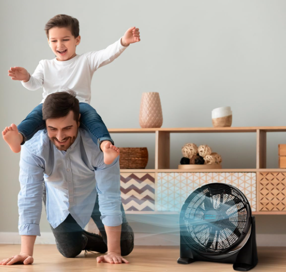 Ventilador industrial de suelo Cecotec EnergySilence 1400 FloorFlow de 50W, 14”, 3 Velocidades y 5 Aspas Aerodinámicas | Máxima Seguridad