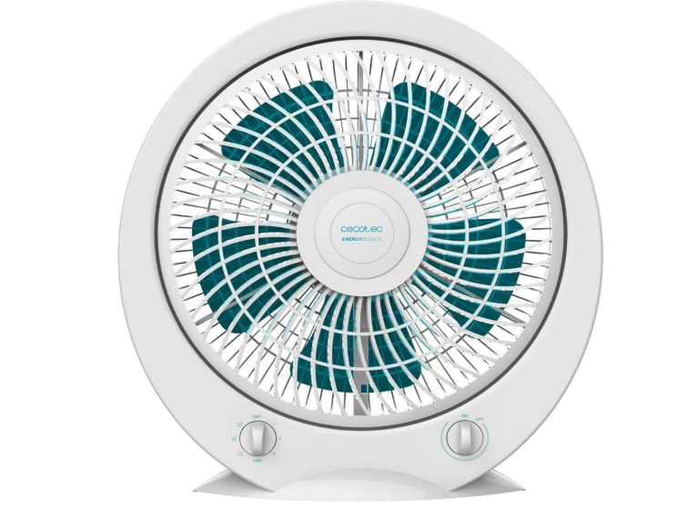 Ventilador de suelo Cecotec EnergySilence 4500 Power Box de 45W con 5 Aspas de 12”, 3 Velocidades, Temporizador 1h y Rejilla Giratoria | Blanco