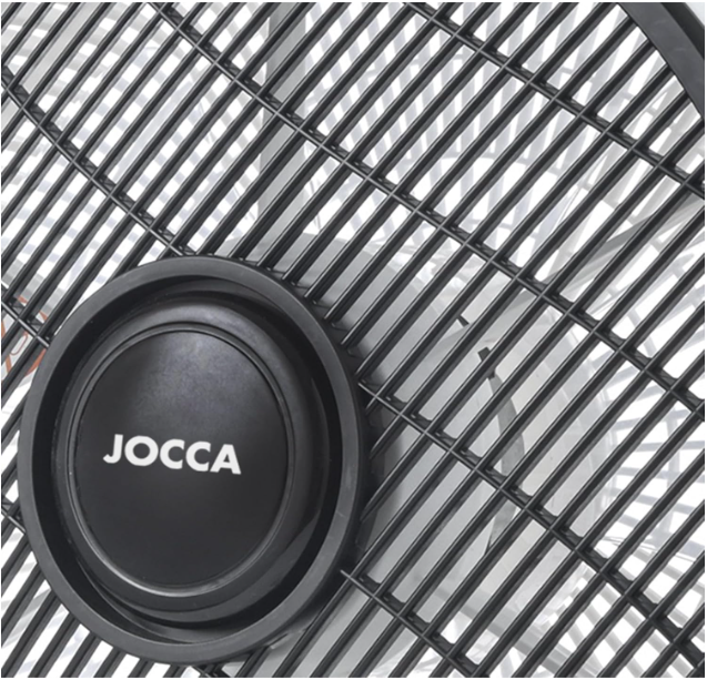 Ventilador portátil Jocca Box Fan de 30 cm con 5 Aspas, 3 Velocidades, Temporizador y Sistema Antivuelco | Suelo o Mesa | Blanco