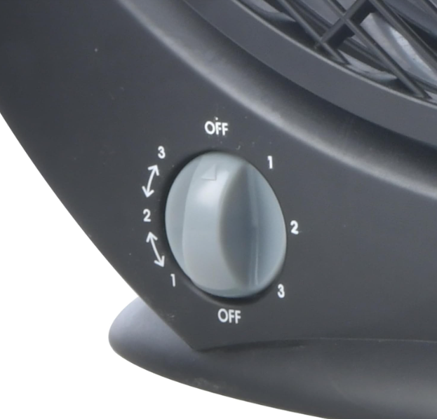 Ventilador portátil Jocca Box Fan de 30 cm con 5 Aspas, 3 Velocidades, Temporizador y Sistema Antivuelco | Suelo o Mesa | Negro
