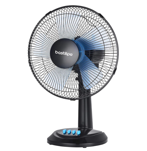 Ventilador de mesa Bastilipo Roche de 35W con 3 Velocidades | Compacto, Estable y Silencioso