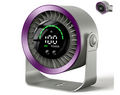 Ventilador de mesa DDKJ gris morado con 100 ajustes continuos, pantalla LED, batería 4000 mAh (13h) y diseño 2 en 1 Mesa/Pared | USB Recargable | Silencioso