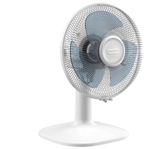 Ventilador de mesa Rowenta Essential VU2330 de 30 cm con 3 velocidades, oscilación automática y diseño silencioso | Compacto y Portátil | Blanco