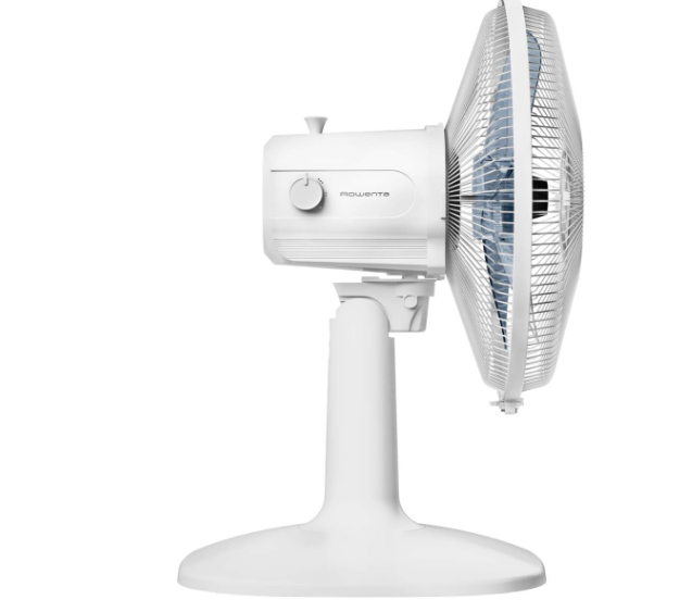 Ventilador de mesa Rowenta Essential VU2330 de 30 cm con 3 velocidades, oscilación automática y diseño silencioso | Compacto y Portátil | Blanco