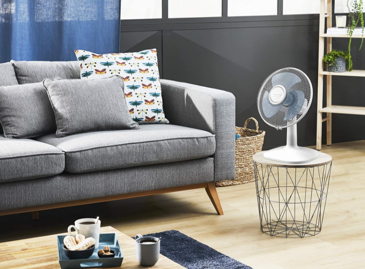 Ventilador de mesa Rowenta Essential VU2330 de 30 cm con 3 velocidades, oscilación automática y diseño silencioso | Compacto y Portátil | Blanco