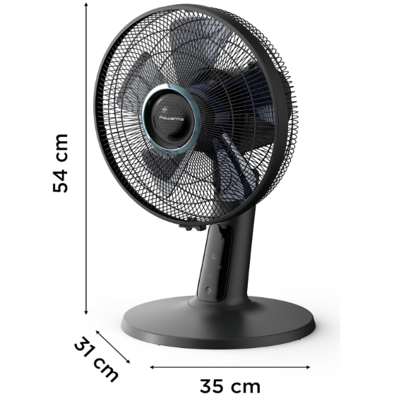 Ventilador de sobremesa Rowenta Turbo Silence Extreme+ VU2750F0 con 3 velocidades, bajo consumo y frescor silencioso | Alto rendimiento | Negro