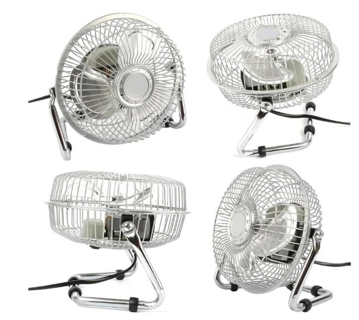 Ventilador de mesa Max Star VS9 de 23 cm con 3 velocidades, motor 38W, rejilla de seguridad y cabezal ajustable