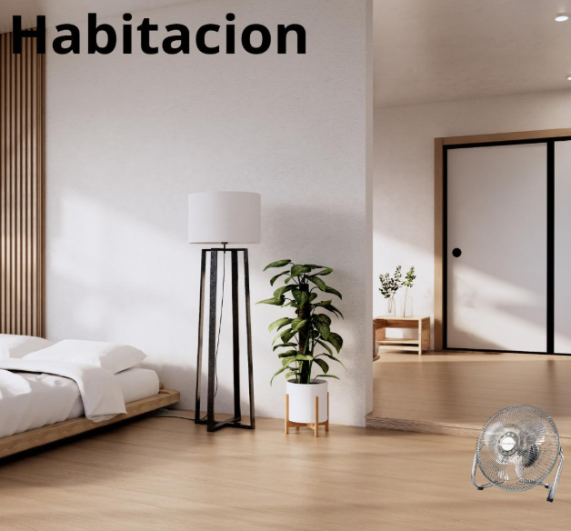 Ventilador de mesa Max Star VS9 de 23 cm con 3 velocidades, motor 38W, rejilla de seguridad y cabezal ajustable