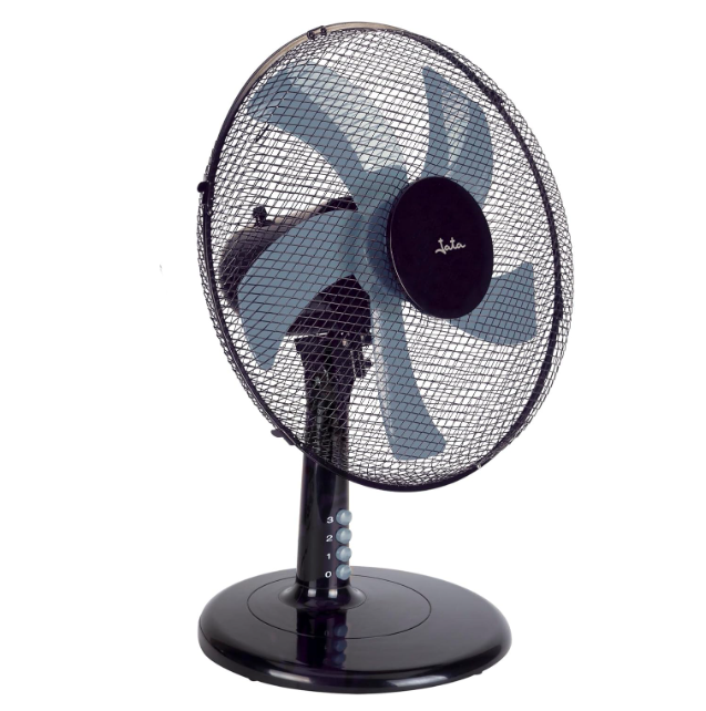 Ventilador de mesa Jata JVVM3125 con 3 velocidades, oscilación, cabezal inclinable y 60 cm de altura | Silencioso y de bajo consumo | 2503 m³/h