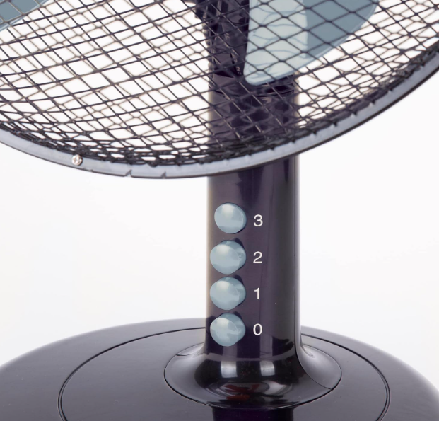 Ventilador de mesa Jata JVVM3125 con 3 velocidades, oscilación, cabezal inclinable y 60 cm de altura | Silencioso y de bajo consumo | 2503 m³/h