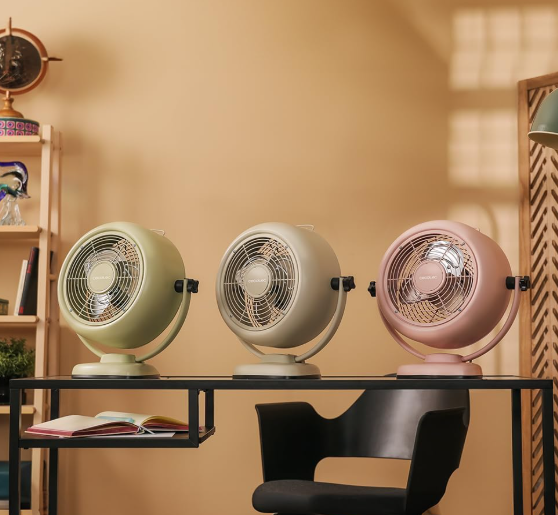 Ventilador de sobremesa Cecotec EnergySilence 800 RetroDesk Pink de 20W y 8" con 2 velocidades, 3 aspas aerodinámicas e inclinación ajustable | Base estable