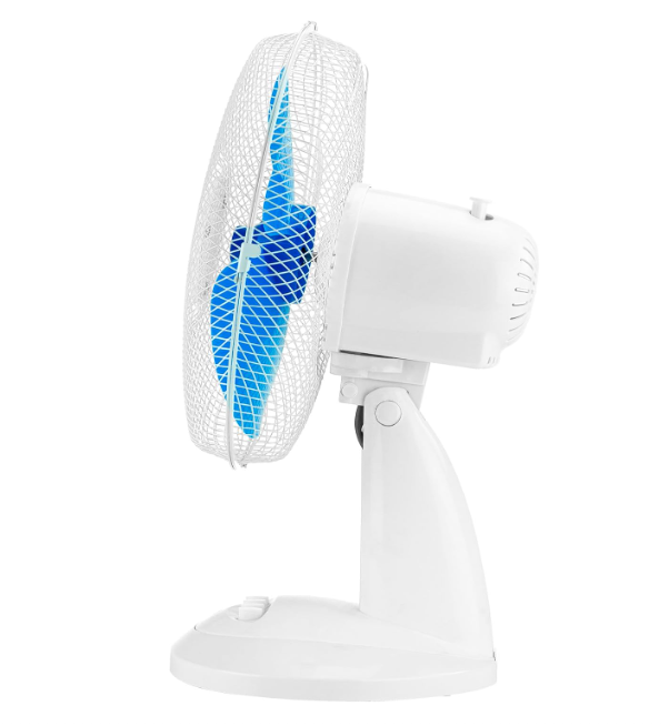 Ventilador de mesa Jocca 30 cm con 3 velocidades, oscilación, cabezal reclinable y bajo consumo 40W | Silencioso y compacto
