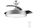 Ventilador de techo Cecotec EnergySilence Aero 4280 Invisible Steel con aspas retráctiles, luz LED, 40W, 42", temporizador y función verano‑invierno