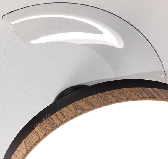 Ventilador de techo Cecotec EnergySilence Aero 4320 Invisible Wood&Black con aspas retráctiles, luz LED regulable, 35W, 6 velocidades y temporizador