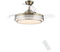 Ventilador de techo CJOY 107 cm con aspas retráctiles, luz regulable, 6 velocidades, modo reversible, temporizador y memoria 3 CCT