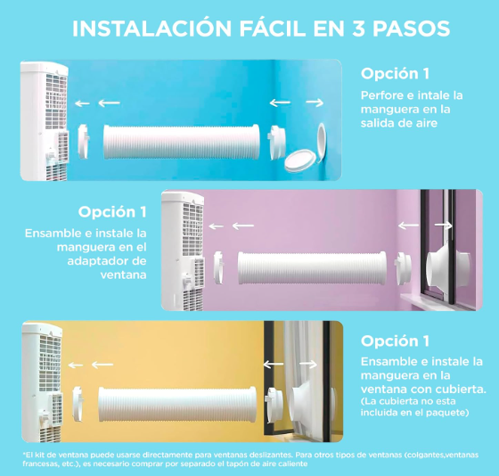 Aire acondicionado portátil COMFEE 9000 BTU 3 en 1 con App, mando a distancia, deshumidificador, bajo consumo y kit de ventana