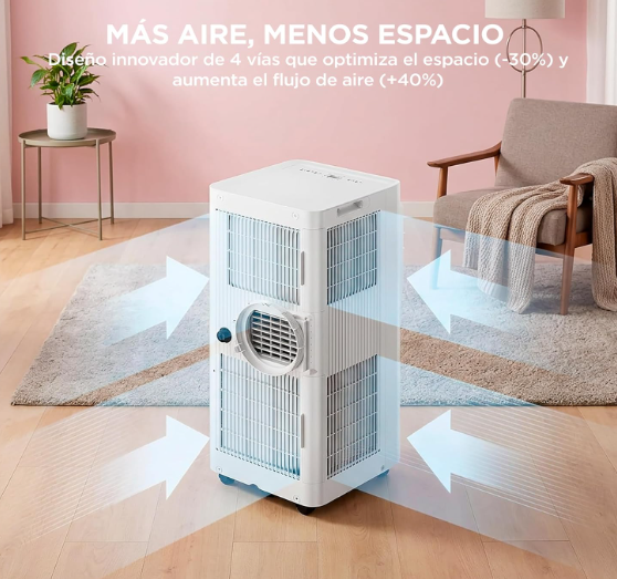 Aire acondicionado portátil COMFEE 9000 BTU 3 en 1 con App, mando a distancia, deshumidificador, bajo consumo y kit de ventana