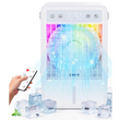 Mini aire acondicionado CURVAOP portátil 1.5L con 5 velocidades, 3 modos de neblina, temporizador 10H, USB, luz RGB y mando a distancia