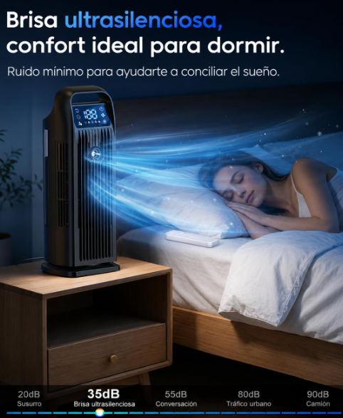 Aire acondicionado portátil sin tubo Zenolic 6 en 1 con oscilación 120°, depósito 1.2L, temporizador 12H y mando a distancia