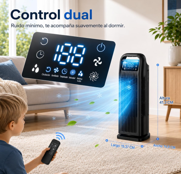 Aire acondicionado portátil sin tubo Zenolic 6 en 1 con oscilación 120°, depósito 1.2L, temporizador 12H y mando a distancia