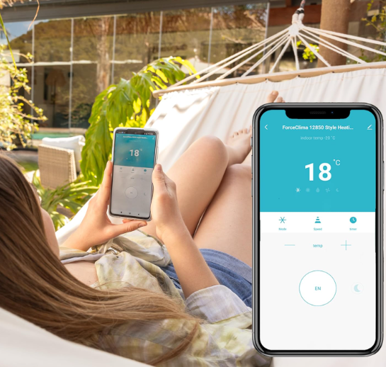 Aire acondicionado portátil Cecotec ForceClima 7550 Style Connected de 7000 BTU con WiFi, mando a distancia y cobertura 14 m²